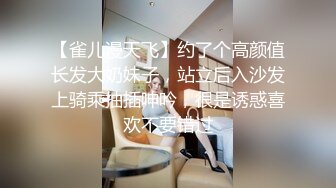 【雀儿漫天飞】约了个高颜值长发大奶妹子，站立后入沙发上骑乘抽插呻吟，很是诱惑喜欢不要错过