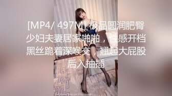 [MP4/ 497M] 极品圆润肥臀少妇夫妻居家啪啪，性感开档黑丝跪着深喉交，翘起大屁股后入抽插